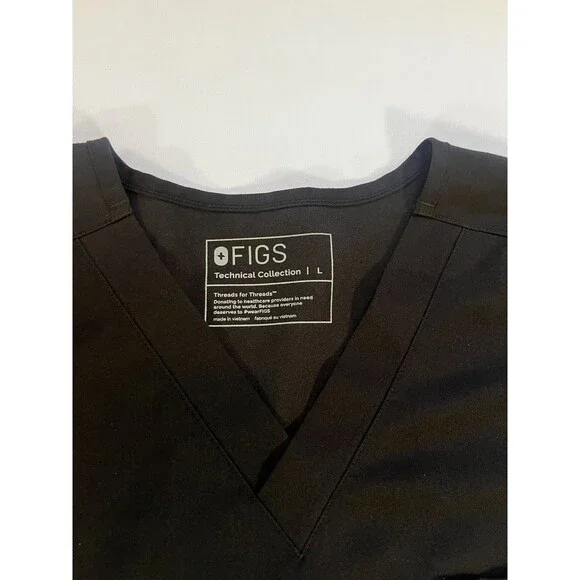 Figs Catarina One Pocket Scrub Top large, Black - Picture 6 of 10